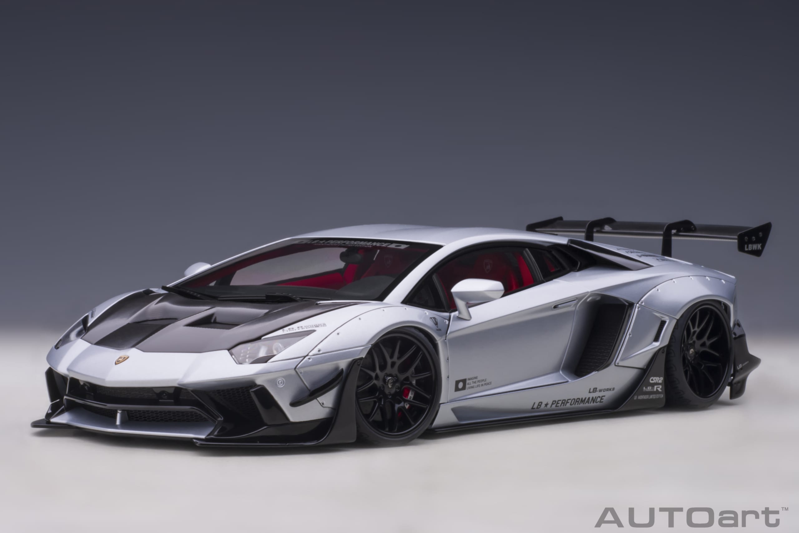 Autoart 79181 Liberty Walk Lamborghini Aventador - Matt Metallic Silber 1:18