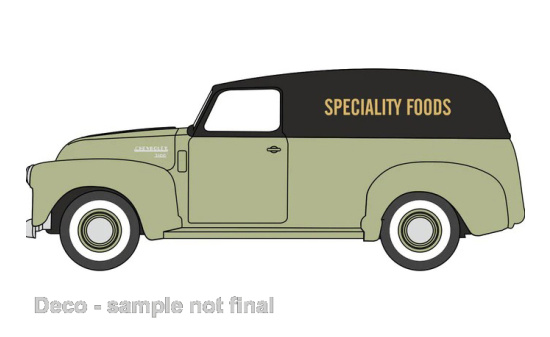 Oxford 87CV50004 Chevrolet Panel Van, Speciality Foods, 1950 - Vorbestellung 1:87