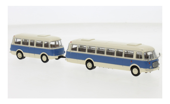 Brekina 58274 JZS Jelcz 043 Bus mit PA 01, hellbeige/blau, 1964 1:87