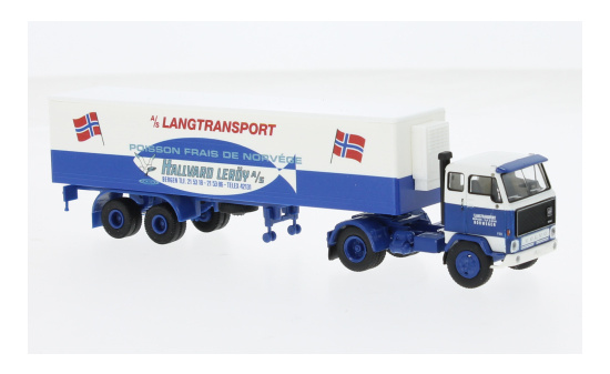 Brekina BRE85684 Volvo F 89 Koffer-SZ - Langtransport - Hallvard Leröy 1:87