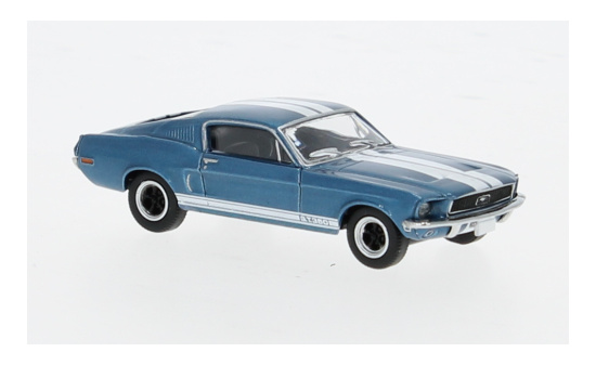 Brekina BRE19608 Ford Mustang GT 350 Fastback - blau (Metallic) , weiss 1:87