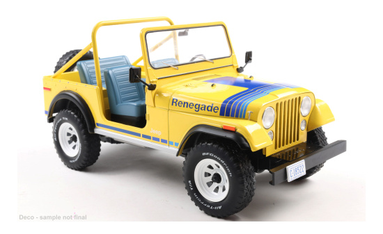 MCG MCG18552 Jeep CJ-7 Renegade - hellgelb , Dekor - Vorbestellung 1:18