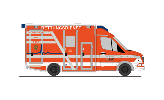Rietze 76113 GSF RTW ´18 Rettungsdienst BASF Münster, 1:87 