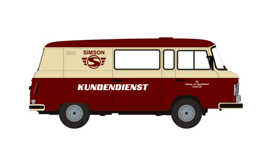 Brekina BRE30229 Barkas B 1000 Halbbus - Simson Kundendienst - Vorbestellung 1:87