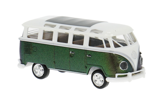 Brekina BRE31858 VW T1b Samba - weiss (Metallic) , dunkelgrün 1:87