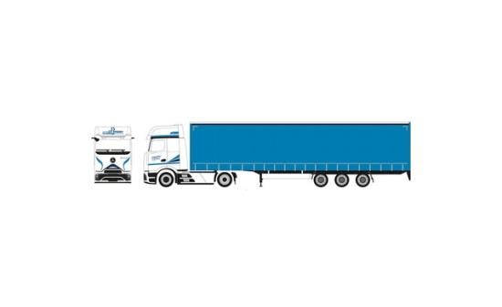 Herpa 962674 Mercedes-Benz Actros L ProCabin Gigaspace Lowlinergardinenplanen-Sattelzug 