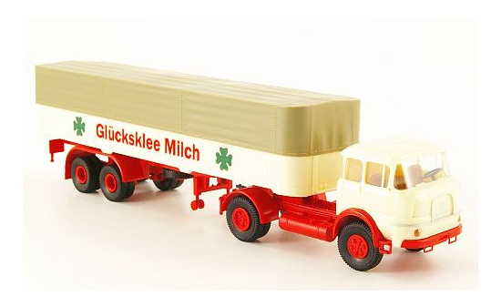 Brekina 84115 Krupp SF 980, Glücksklee Milch ,  PP-Sattelzug  1:87