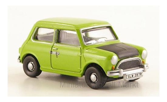 Oxford 76MN005 Mini Cooper, hellgrün/matt-schwarz, Mr.Bean  - Vorbestellung 1:76