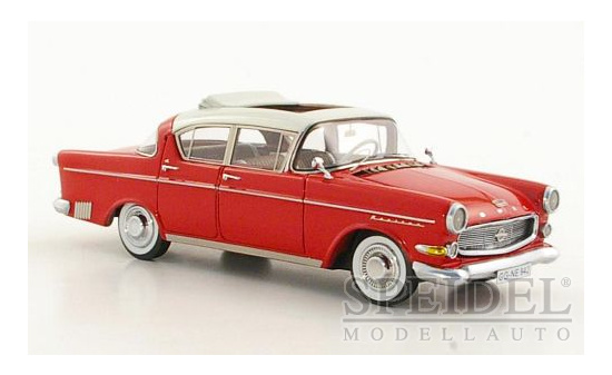 Neo 43942 Opel Kapitän P2.5 L, rot/weiss, 1958 1:43