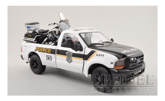 Maisto 532186 Ford + Harley Davidson F-350 Super Duty Pick Up + FLHTPI Electra Glide,  Harley-Davidson , Police 1:24