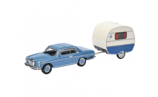 Schuco 452615200 Mercedes-Benz -/8 Limousine mit Wohnwagen Knaus Schwalbennest, 1:87 - Vorbestellung 1:87