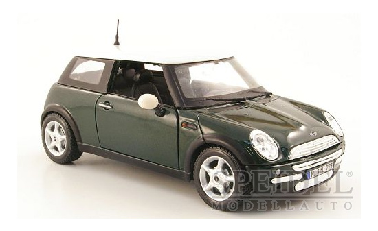 Maisto 531219gr Mini Mini Cooper, metallic-grün/weiss 1:24