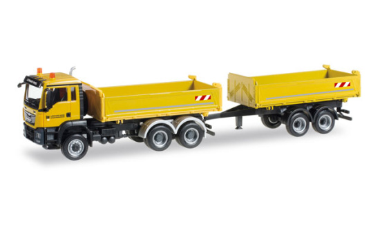 Herpa 304405 MAN TGS M Baukipper-Hängerzug 