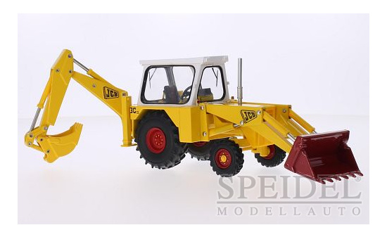 Britains 42905 JCB 3C Mark III, gelb/weiss, Baggerlader 1:32