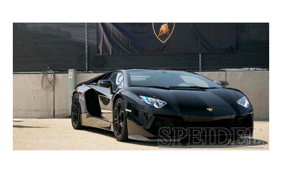 Bburago 18-11033MATT-BLACK Lamborghini Aventador LP700-4, matt-schwarz 1:18