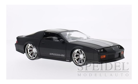 Jada 96763sw/si Chevrolet Camaro  Z28 IROC-Z Tuning, matt-schwarz/silber, 1985 1:24