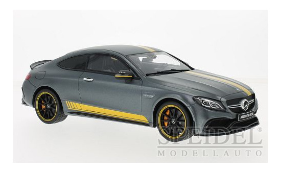 GT Spirit B66965710 Mercedes AMG C 63 S Coupe Edition 1, matt-grau/gelb 1:18