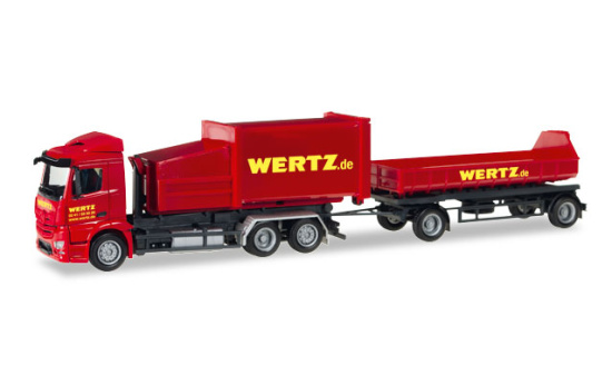 Herpa 307437 Mercedes-Benz Antos Pressmüllcontainer-Hängerzug 
