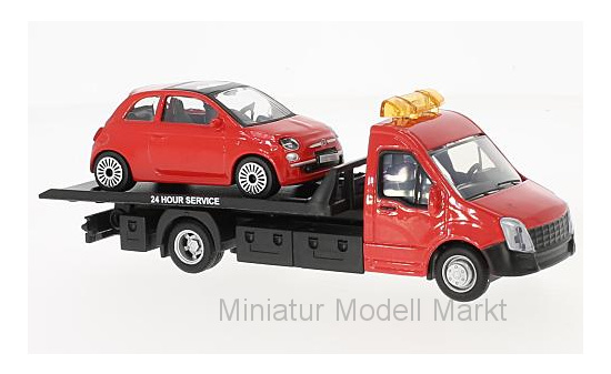 Bburago 18-31402 Iveco Daily Transporter, mit Fiat 500 1:43