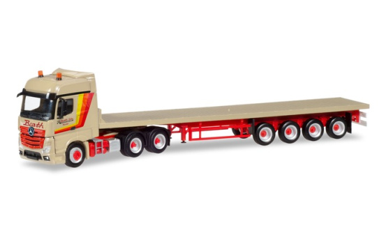 Herpa 309332 Mercedes-Benz Actros Bigspace Flachbett-Sattelzug 