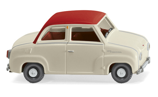 Wiking 018403 Glas Goggomobil - perlweiß/verkehrsrot 1:87