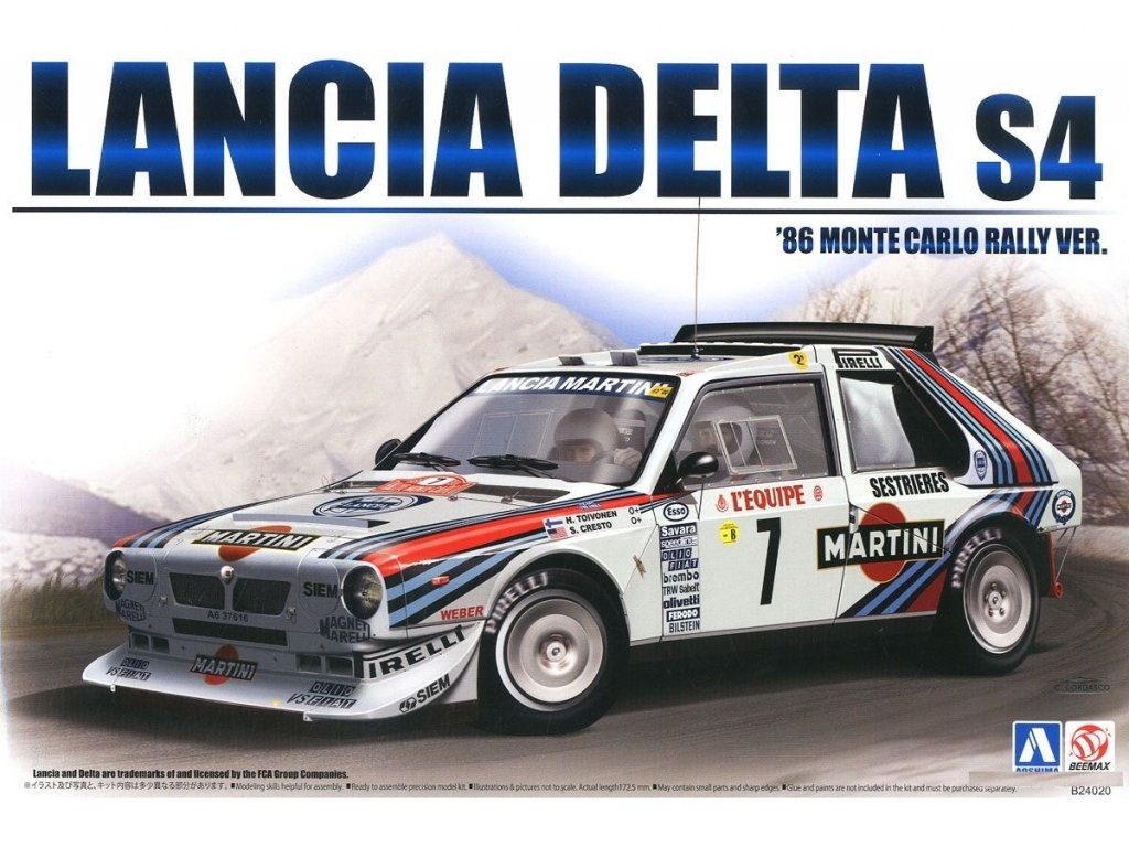 Aoshima B24020 Lancia Delta S4 - Monte Carlo 1986 - Beemax Bausatz 1:24