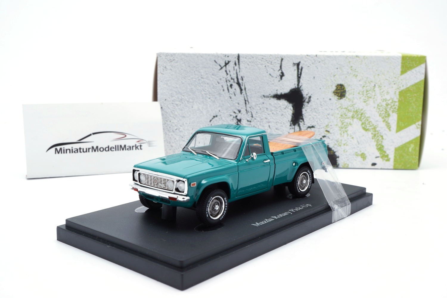 Autocult 08012 Mazda Rotary Pick-Up (mit Surfbrett) - türkis-metallic 1:43