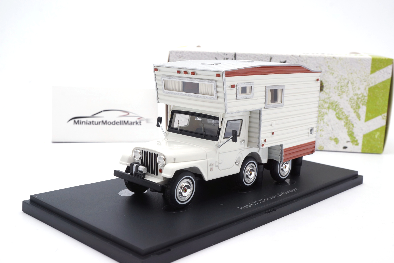 Autocult 09017 Jeep CJ5 Universal Camper - weiß 1:43