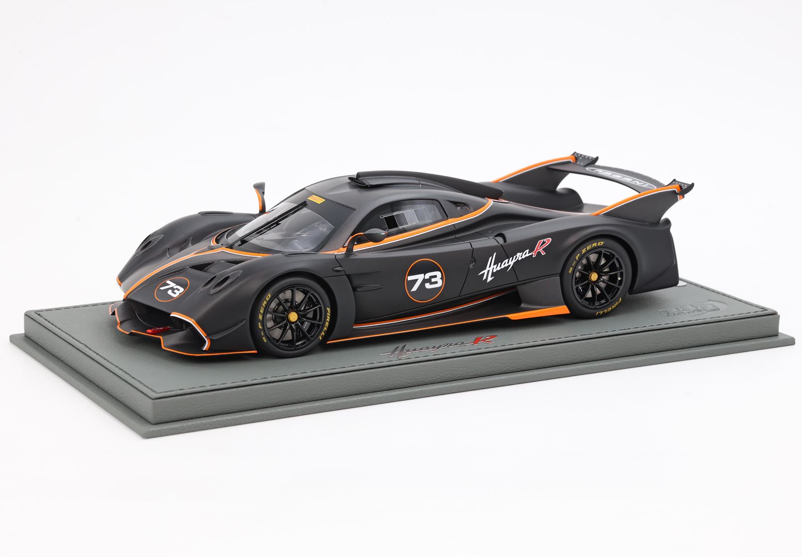 BBR P18218D Pagani Huayra R  - Matt black carbon and matt black 1:18
