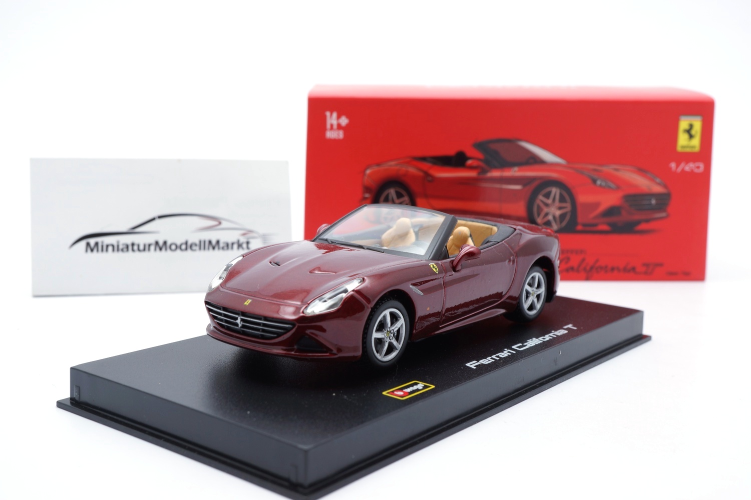 Bburago 18-36903 Ferrari California T - dunkelrot - Dach geöffnet 1:43