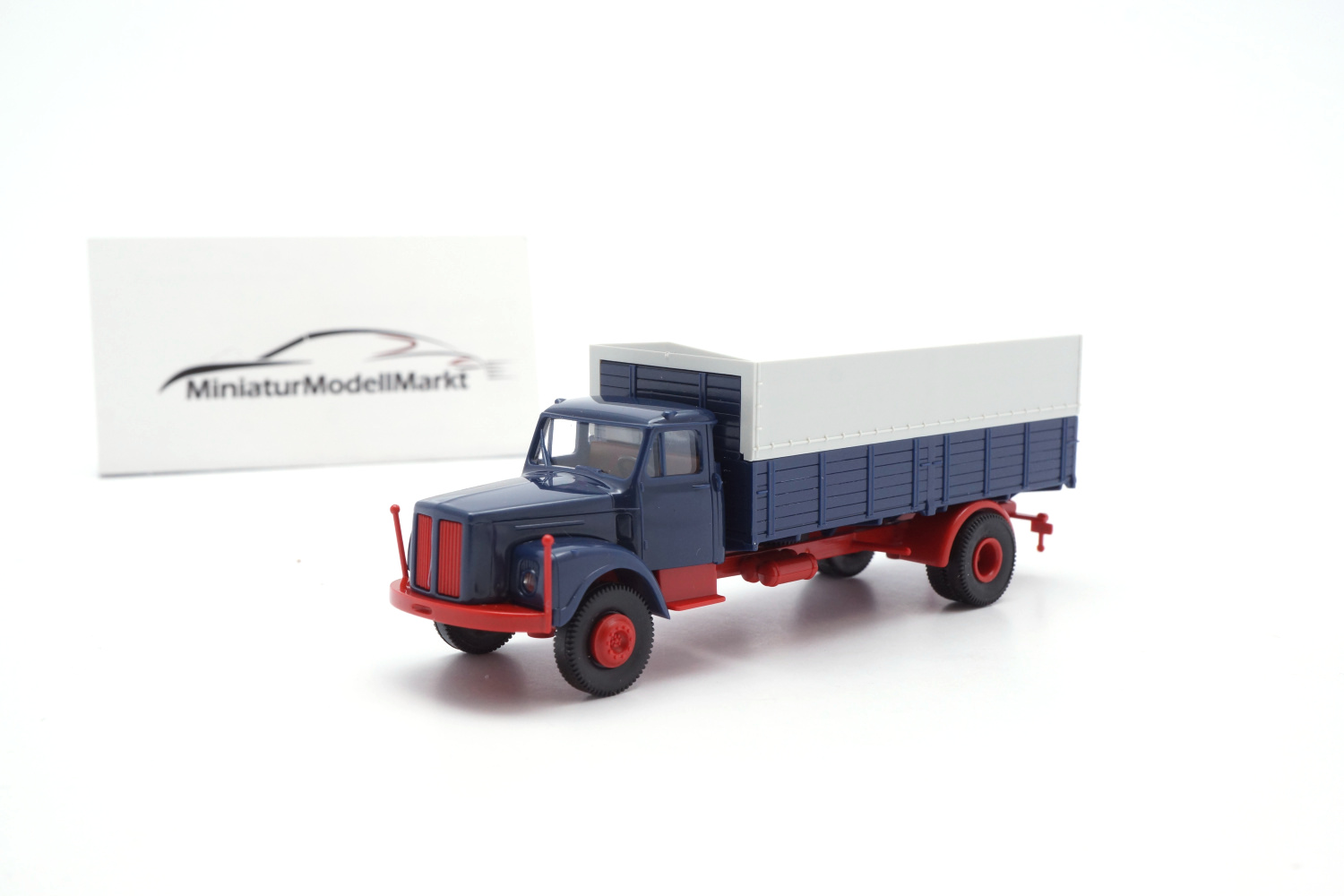 Brekina 85010 Scania L 110 PP-LKW - Blau/Rot 1:87