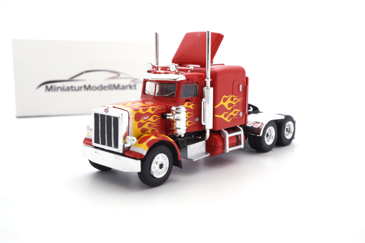 Brekina 85708 Peterbilt 359 - hellrot - Flames - 1973 1:87