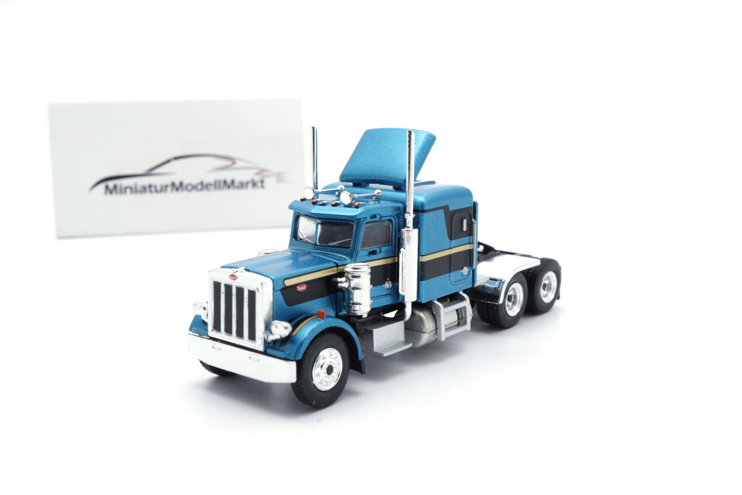 Brekina BRE85718 Peterbilt 359 - blau (Metallic) , weiss 1:87
