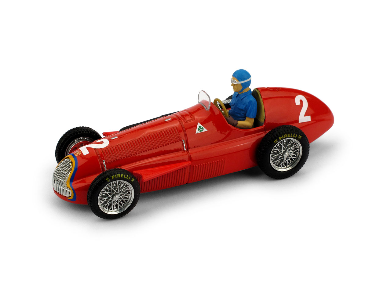 Brumm R043-CH Alfa Romeo 159, No.2, Formel 1, GP Belgien, mit Fahrerfigur, J.M.Fangio, 1951 1:43