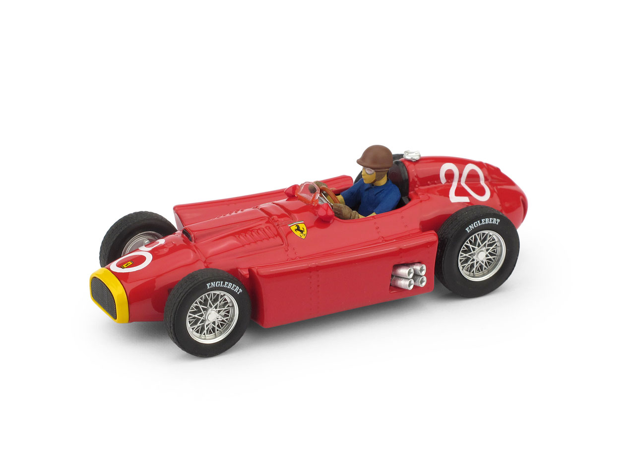 Brumm R127-CH Ferrari D50, No.20, Formel 1, GP Monte Carlo, mit Fahrerfigur, J.M.Fangio, 1956 1:43