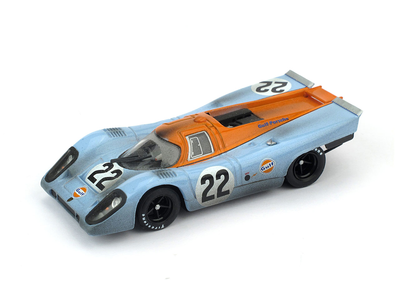 Brumm R495R Porsche 917K, No.22, JWA-Gulf Racing Team, Gulf, 24h Le Mans, mit Rennspuren, M.Hailwood/D.Hobbs, 1970 1:43