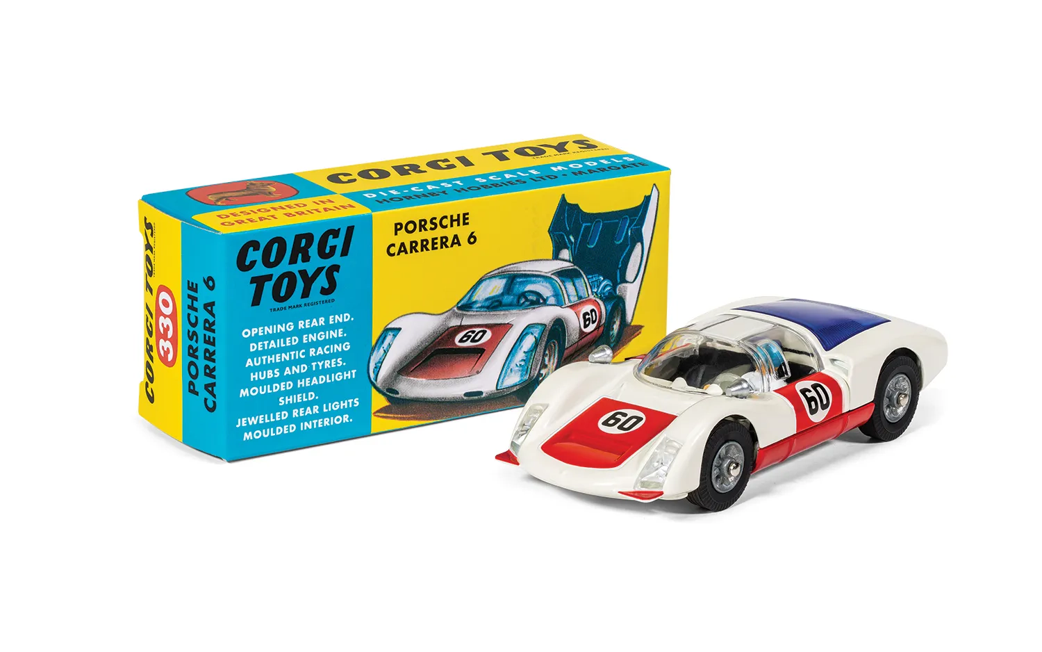 Corgi RT33001 Porsche 906, metallic-rot/metallic-weiss 1:45