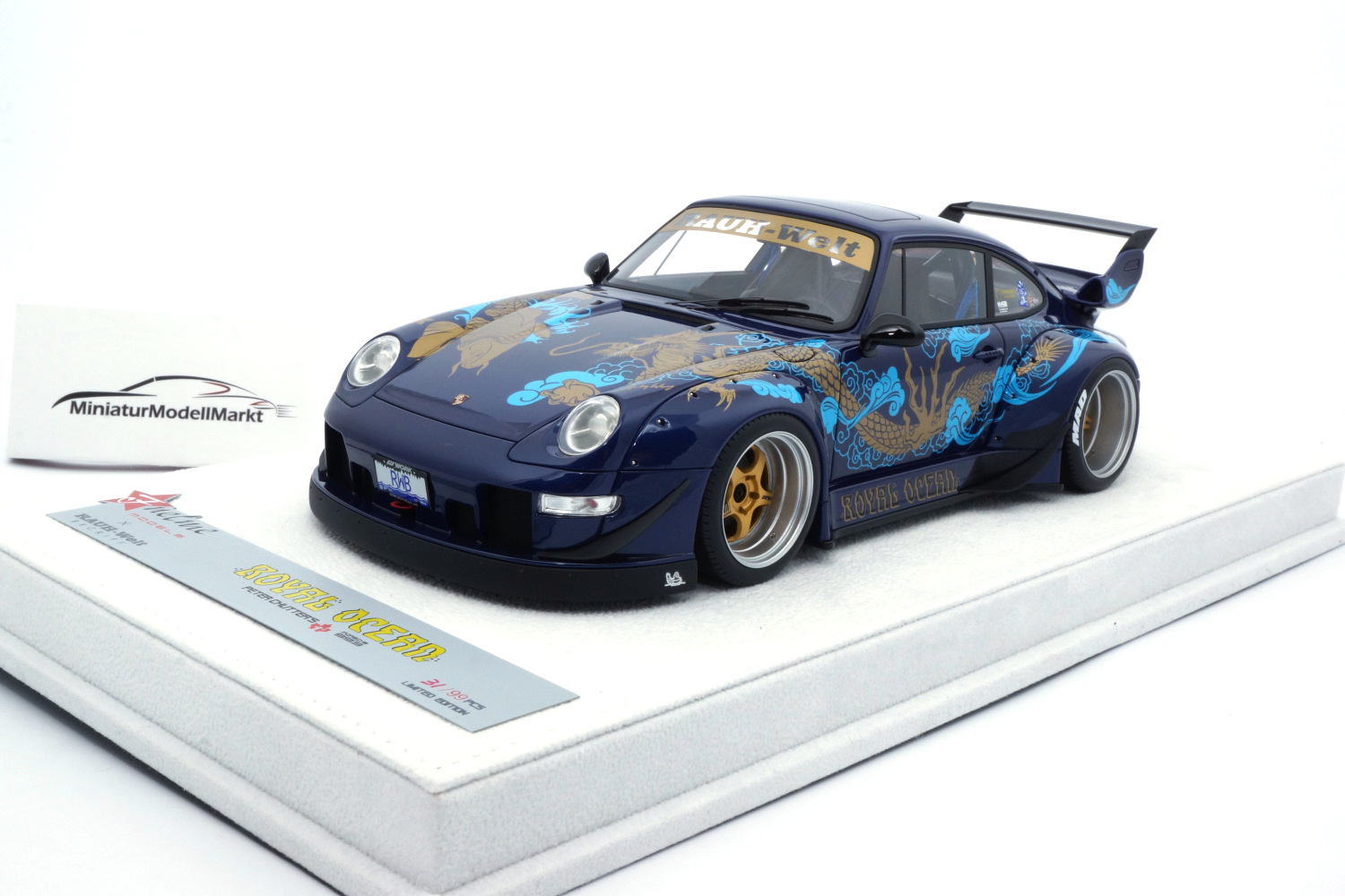 FuelMe FM18002LM-RWB993-01A Porsche 911 (993) RWB - Royal Ocean Ver. 1 - Iris Blue 1:18
