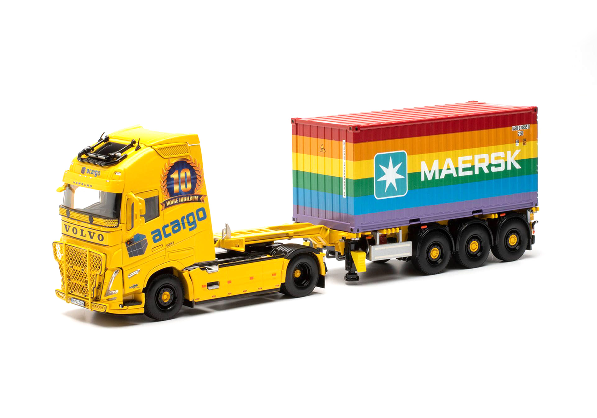 Herpa 071697 Volvo FH Gl. XL 2020 Acargo - 20 ft. Maersk Rainbow 1:50