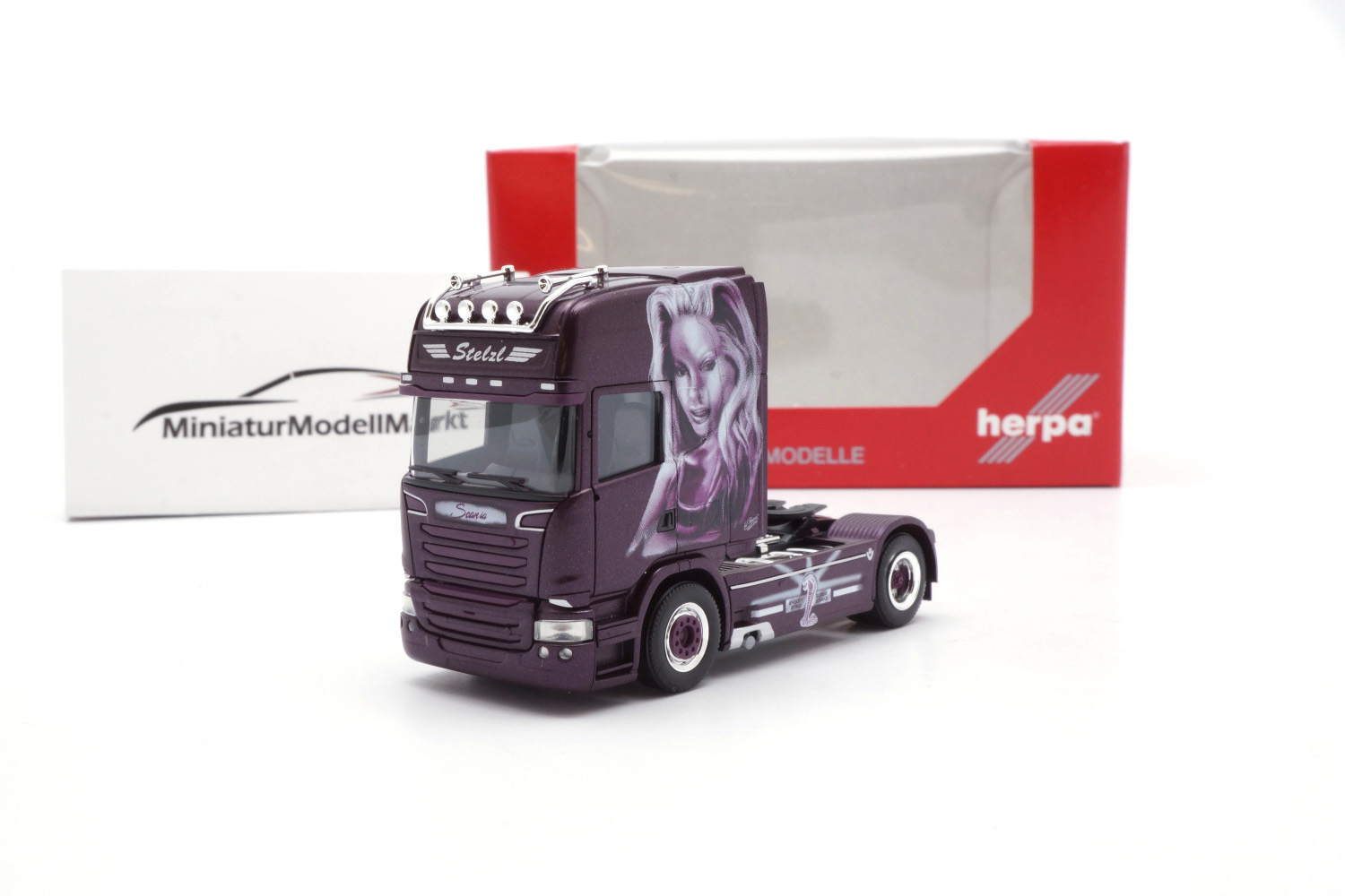 Herpa 111096 Scania R `13 TL Zugmaschine Stelzl / Eleanor (Bayern/Heideck) 1:87