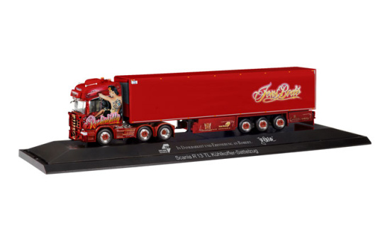 Herpa 121873 Scania R TL 6x2 Kühlkoffer-Sz TSU Bode/Rockabilly-Truck 1:87