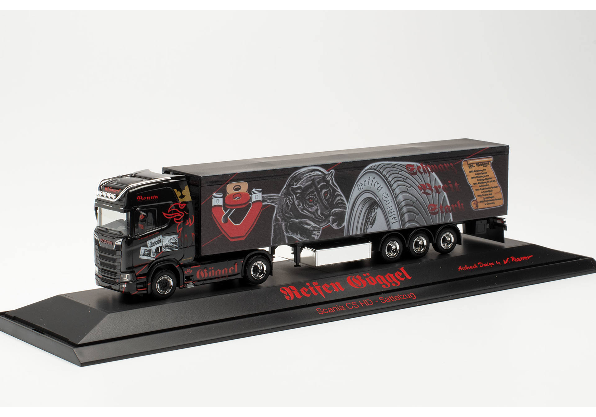 Herpa 122191 Scania CS 20 HD Schubboden-Sattelzug Reifen Göggel 1:87