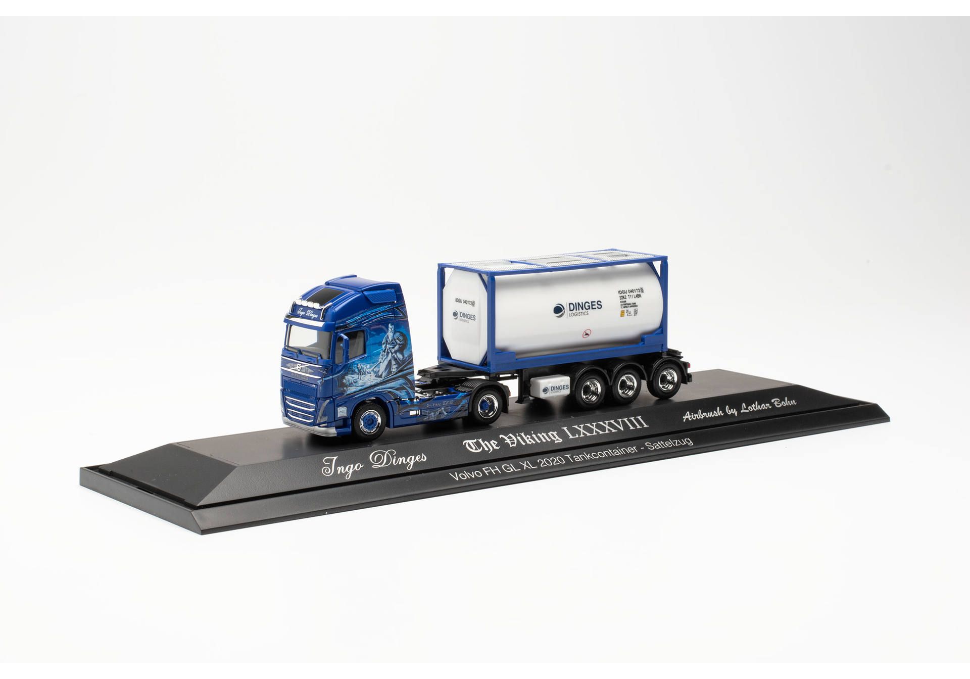 Herpa 122238 Volvo FH Gl. XL 2020 Tankcontainer-Sattelzug Ingo Dinges 1:87