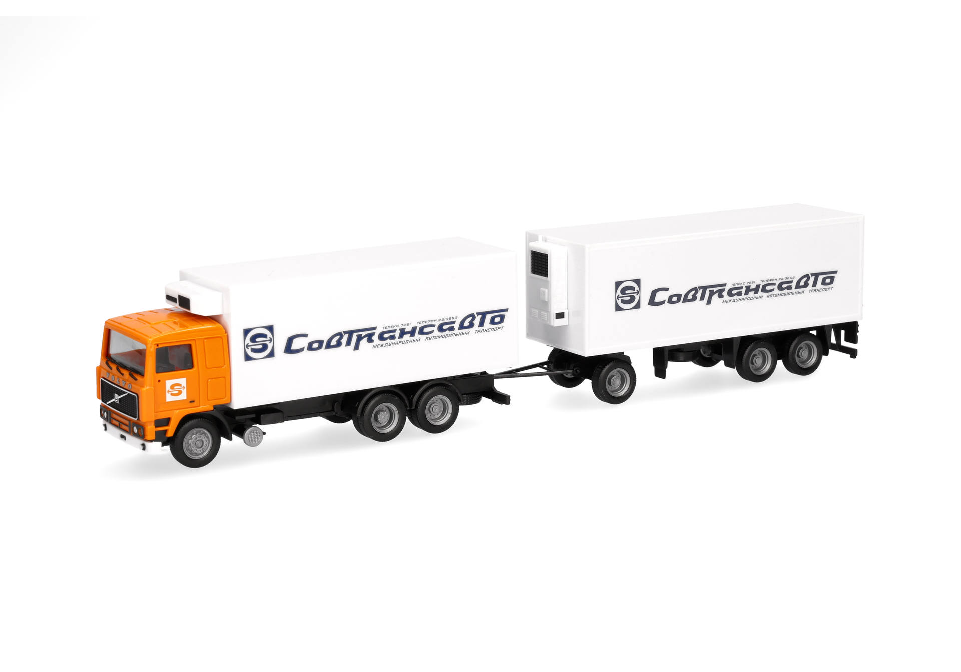 Herpa 321167 Volvo F10 Kühlkoffer-Hängerzug 
