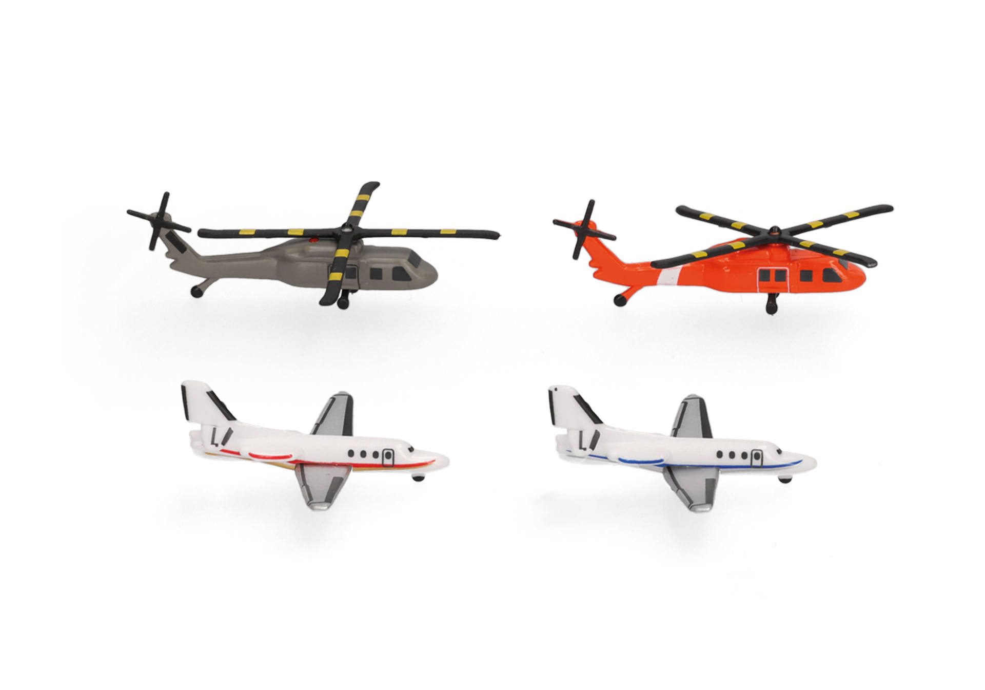 Herpa 535939-001 Helikopter und Bizjet Set (2+2) 1:500