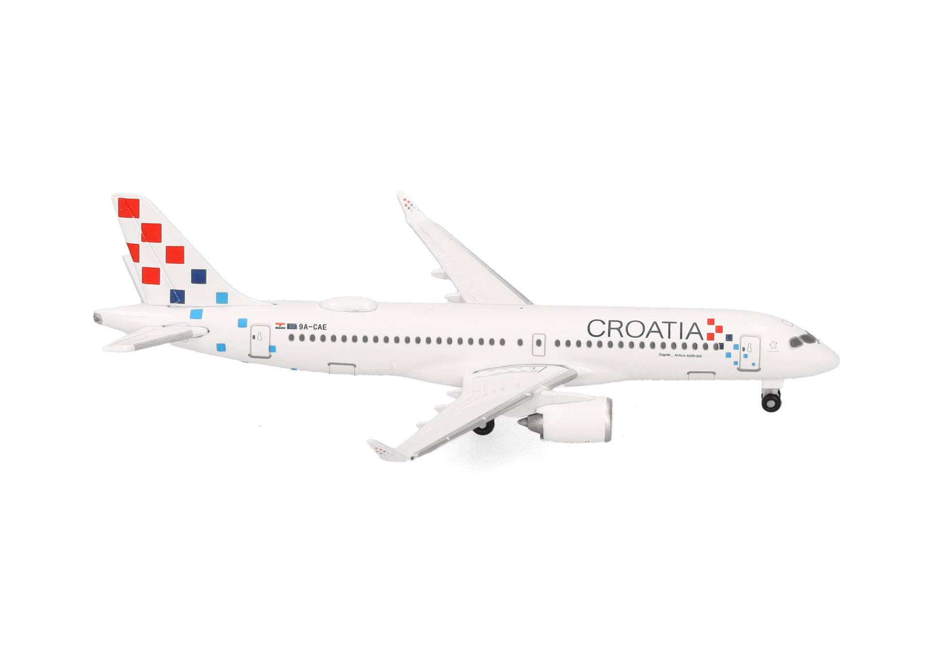 Herpa 538275 Croatia Airlines Airbus A220-300 9A-CAE Zagreb 1:500