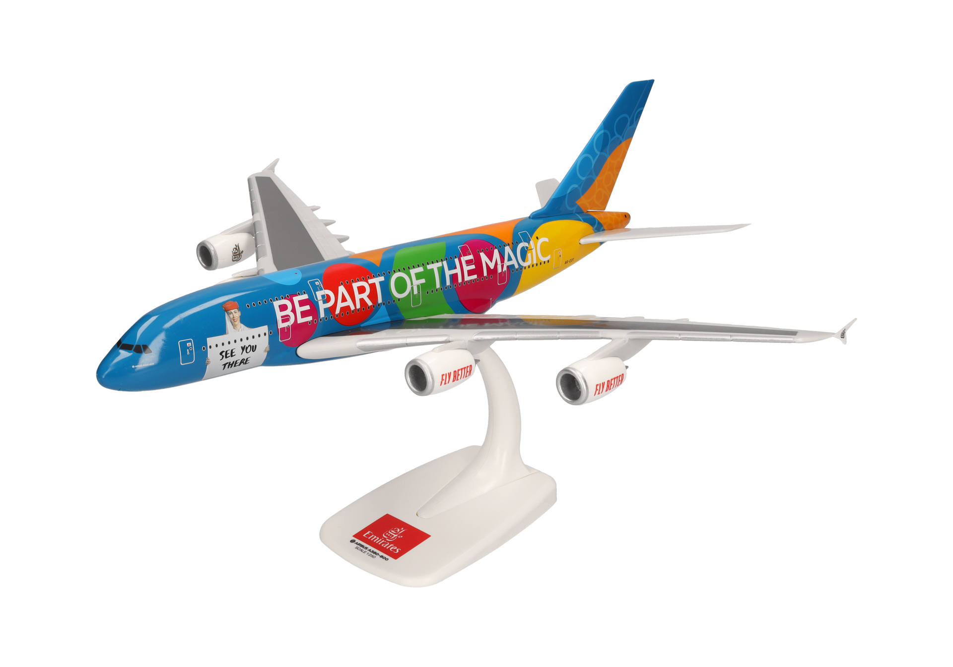 Herpa 613842 Emirates Airbus A380 Destination Dubai A6-EOT 1:250