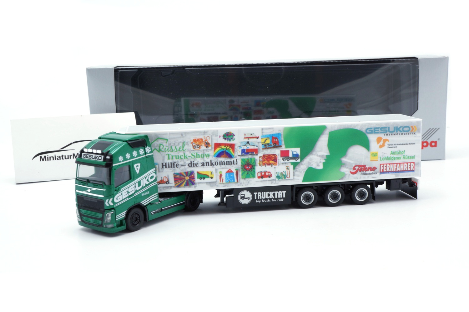 Herpa 911221 Volvo FH GL XL Kühlkoffer-Sattelzug 