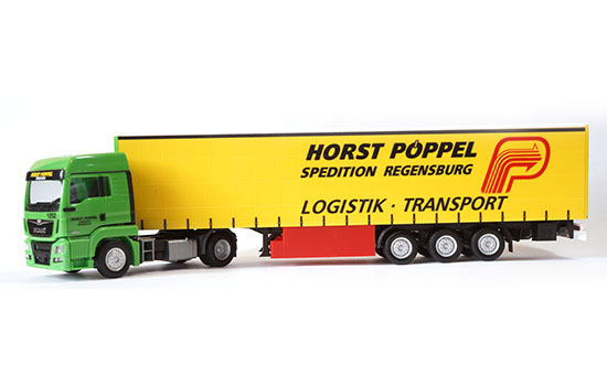 Herpa 912792 MAN TGS LX Gardinenplanenauflieger 