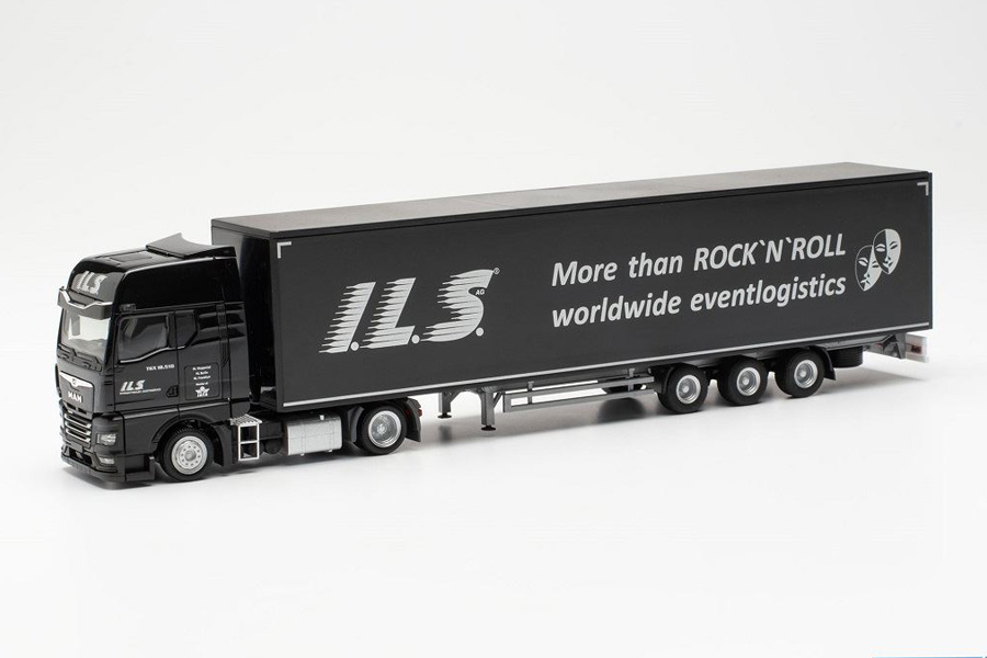 Herpa 955645 MAN TGX GX Lowliner-Koffer-Sattelzug ILS Event Logistik 1:87